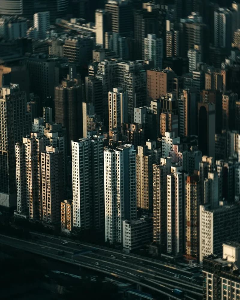 A dense residential district seen from above