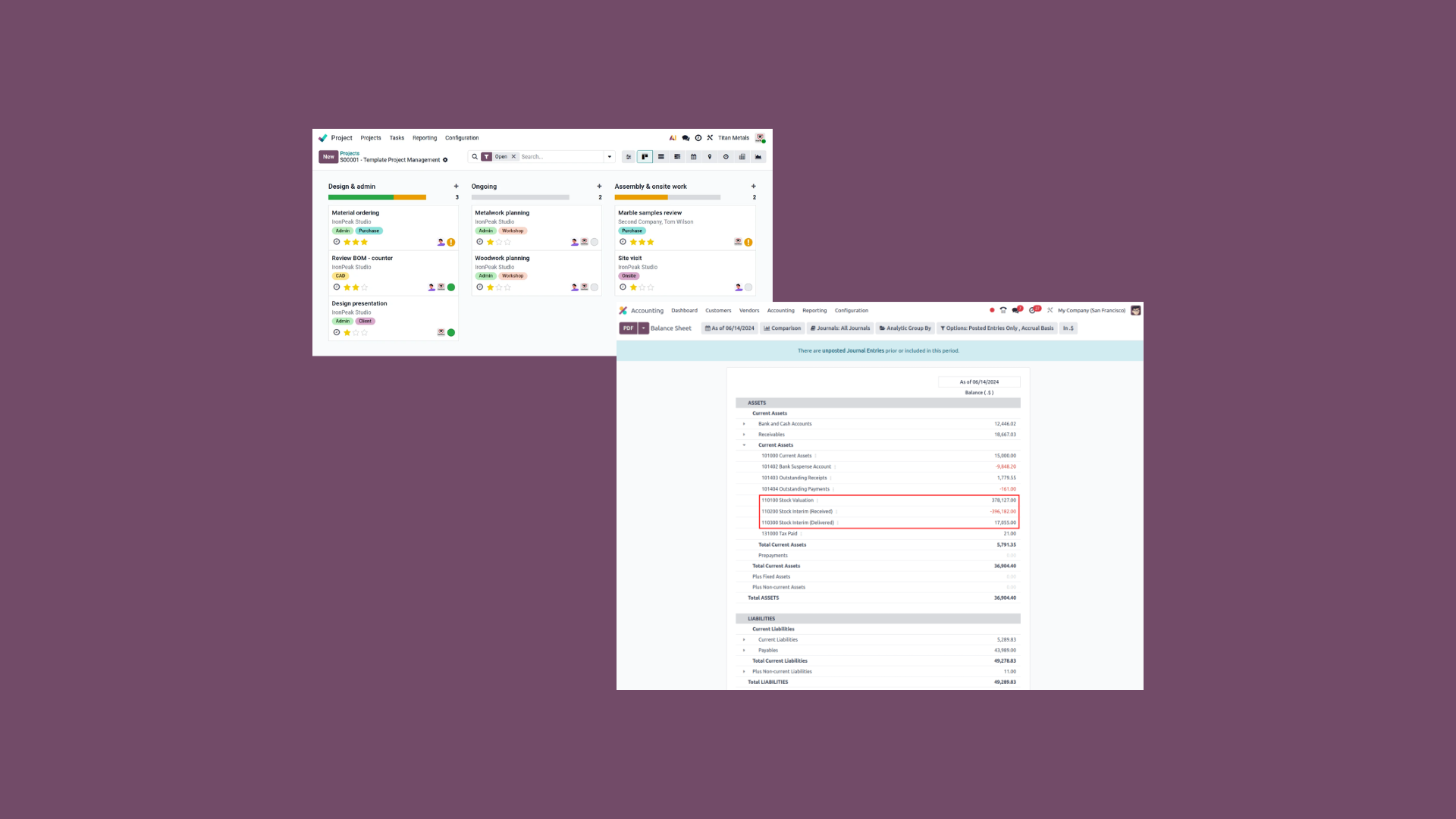 Industrial operations for Metal Fabrik